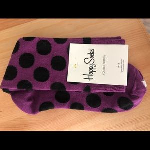 NWT Happy Socks Purple with Polka Dot